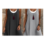 Robe débardeur deux pièces décontractée et ample sans manches pour femme