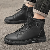 Bottes Chukka en Simili Cuir pour Hommes, Doublées en Fleece