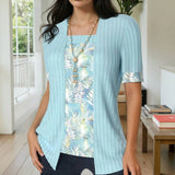 Blouse Élégante en Patchwork