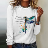 T-shirt décontracté avec imprimé libellule