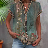 Blouse Vintage à Imprimé Floral