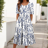 Robe Décontractée Imprimé Feuille