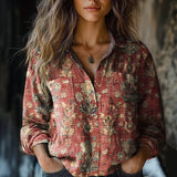 Blouse Vintage à Imprimé Floral