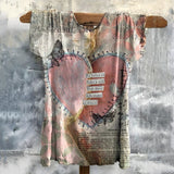 T-shirt Vintage à Imprimé Cœur