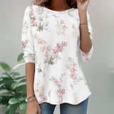 【Manches Longues】T-shirt Vintage Imprimé Floral