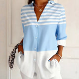 【Manches Longues】Blouse Rayée Décontractée