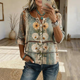 Blouse Vintage à Imprimé Floral