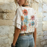 Blouse Vintage à Imprimé Floral