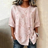 Blouse Vintage Imprimé Feuille