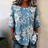 Blouse à Imprimé Floral Vintage