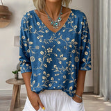 T-shirt à Imprimé Floral Vintage