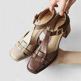 Alina | Sandale T-Strap à Talon Bloc