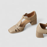 Alina | Sandale T-Strap à Talon Bloc