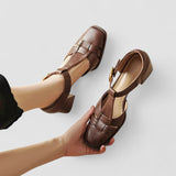Alina | Sandale T-Strap à Talon Bloc
