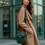 Sac à bandoulière compact en simili cuir pour femmes