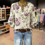 Blouse Vintage à Imprimé Floral