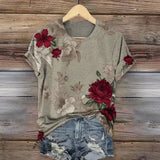 T-shirt à Imprimé Floral Vintage