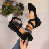 Calerinne | Chaussures Ballerines à Talon Wedge Fermées