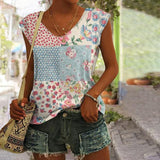 Débardeur à Imprimé Floral Vintage