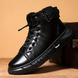 Bottes Chukka en Simili Cuir pour Hommes, Doublées en Fleece
