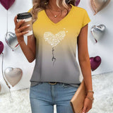 T-shirt imprimé cœur dégradé