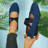 Calerinne | Chaussures Ballerines à Talon Wedge Fermées