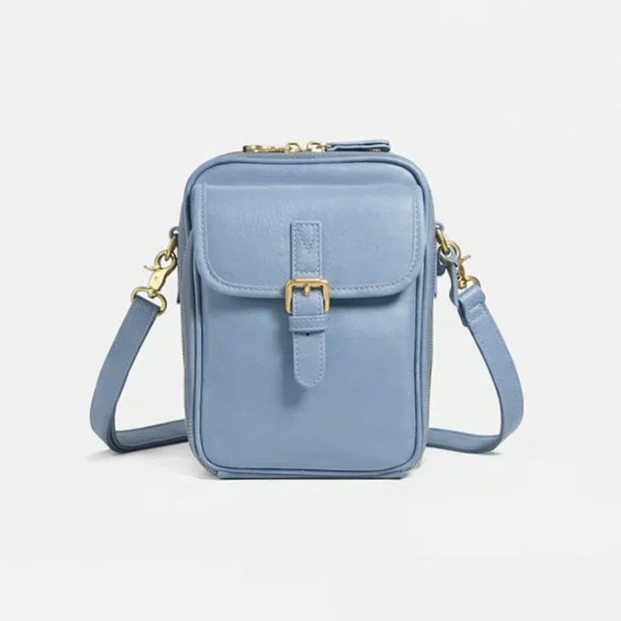 Sac à bandoulière compact en simili cuir pour femmes