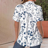 Blouse Décontractée avec Motif de Feuille