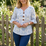 Blouse Vintage à Imprimé Floral