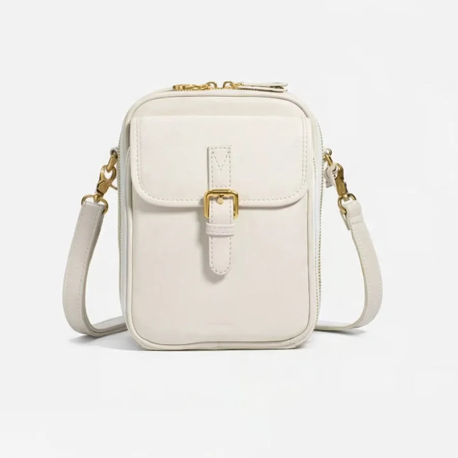 Sac à bandoulière compact en simili cuir pour femmes