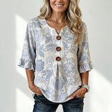 Blouse Vintage à Imprimé Floral