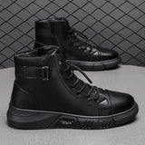 Bottes Chukka en Simili Cuir pour Hommes, Doublées en Fleece