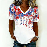 T-shirt à Imprimé Floral Vintage