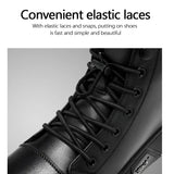 Bottes Chukka en Simili Cuir pour Hommes, Doublées en Fleece