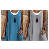 Robe débardeur deux pièces décontractée et ample sans manches pour femme