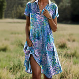 Robe Vintage Imprimé Feuilles