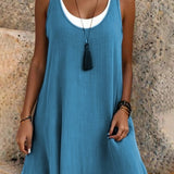 Robe débardeur deux pièces décontractée et ample sans manches pour femme