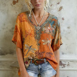 Blouse Vintage Imprimé Libellule