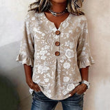Blouse Vintage à Imprimé Floral