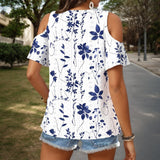 Blouse Élégante avec Imprimé Feuille