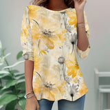 T-shirt à Imprimé Floral Décontracté