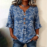 Blouse Vintage à Imprimé Floral