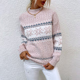 Pull décontracté avec imprimé flocon de neige
