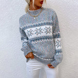 Pull décontracté avec imprimé flocon de neige