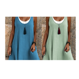 Robe débardeur deux pièces décontractée et ample sans manches pour femme