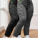 Ensemble de Pantalons de Travail à Taille Élastique en Deux Pièces pour Femmes