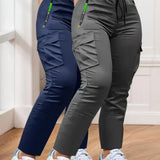 Ensemble de Pantalons de Travail à Taille Élastique en Deux Pièces pour Femmes