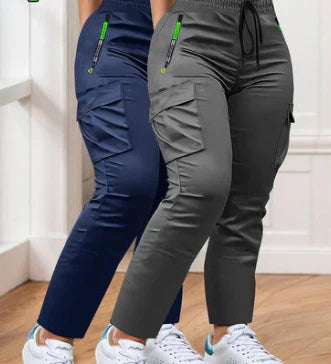 Ensemble de Pantalons de Travail à Taille Élastique en Deux Pièces pour Femmes