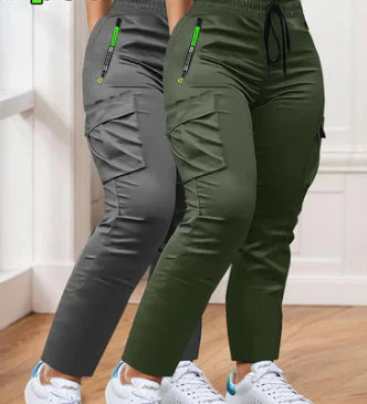 Ensemble de Pantalons de Travail à Taille Élastique en Deux Pièces pour Femmes