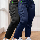 Ensemble de Pantalons de Travail à Taille Élastique en Deux Pièces pour Femmes